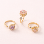 Anello Rotante Trio di Fiori